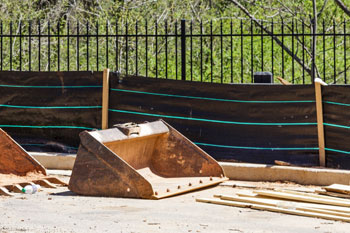 Silt fencing installed at a construction site in Brooksville, FL.